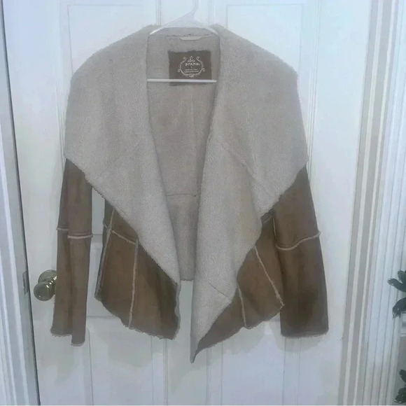 Prana non zip coat sz sm tan and cream in color - Picture 1 of 3